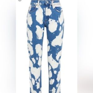 Burberry Seamill Monogram Motif Straight Fit Bleached Denim Jeans Size 28 NWT